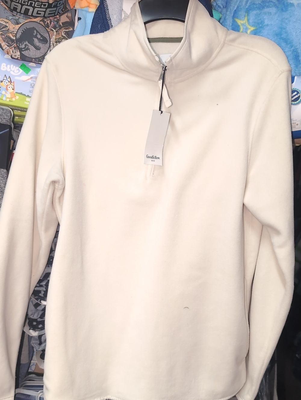Goodfellow & Co Cream Half-Zip Pullover Sweater